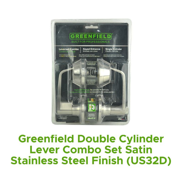 Greenfield Double Cylinder Lever Combo Set Satin Stainless Steel Finish (Us32d)