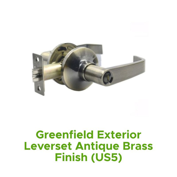 Greenfield Exterior Leverset Antique Brass Finish (Us5)