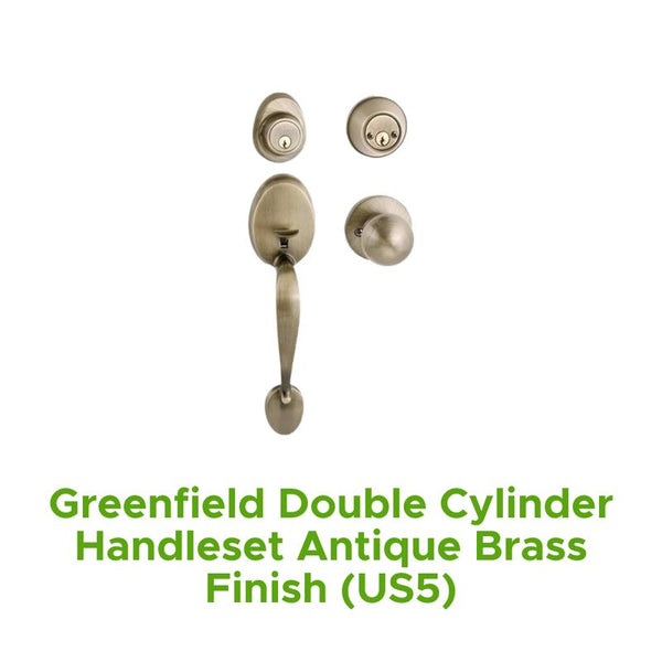 Greenfield Single Cylinder Handleset Antique Brass Finish (Us5)