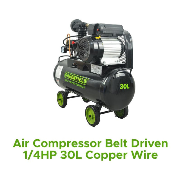 Air Compressor Belt Driven 1/4hp 30l Copper Wire