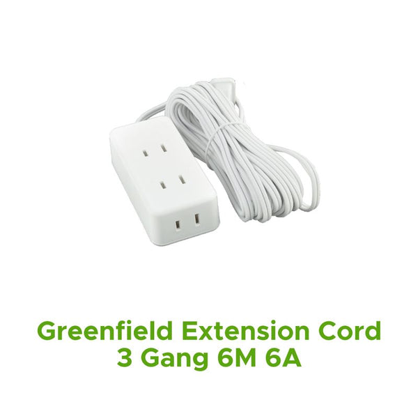 GREENFIELD EXTENSION CORD 3 GANG 6M 6A