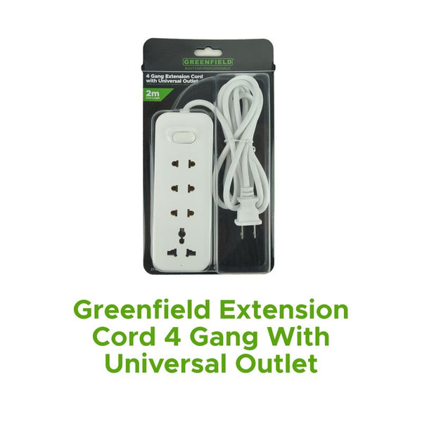 GREENFIELD EXTENSION CORD 4 GANG W UNIVERSAL OUTLET