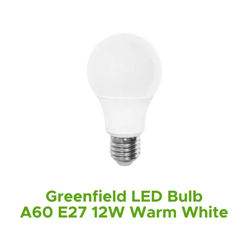 GREENFIELD LED BULB A60 E27 12W WARM WHITE