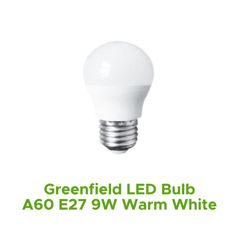 GREENFIELD LED BULB A60 E27 9W WARM WHITE