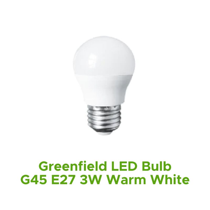 GREENFIELD LED BULB G45 E27 3W WARM WHITE