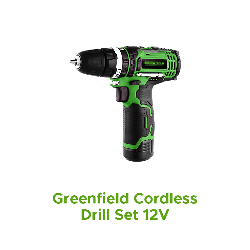 Greenfield Cordless Drill Set 12V