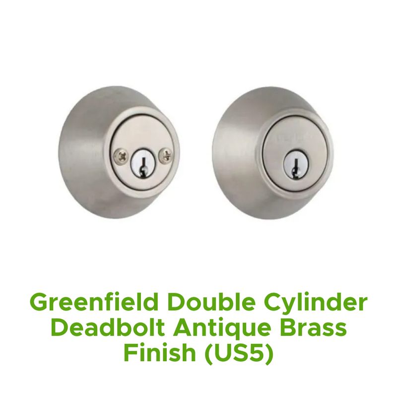 Greenfield Double Cylinder Deadbolt Antique Brass Finish (Us5)