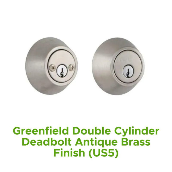Greenfield Double Cylinder Deadbolt Antique Brass Finish (Us5)
