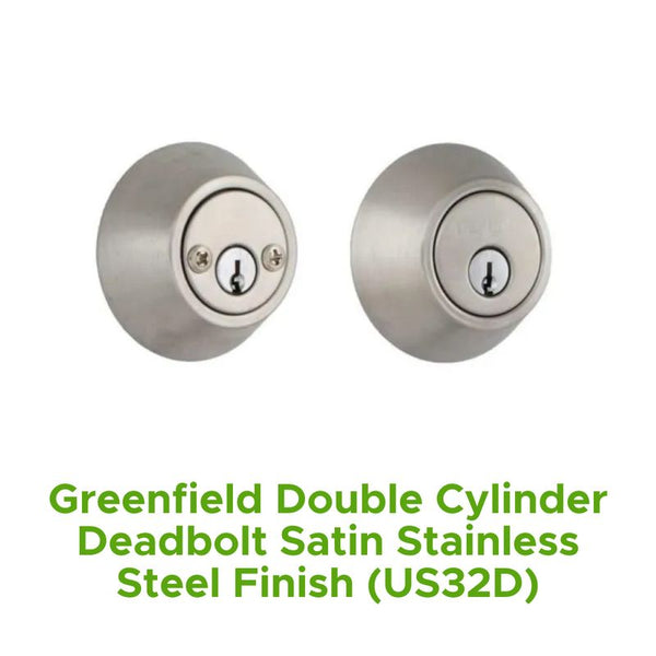 Greenfield Double Cylinder Deadbolt Satin Stainless Steel Finish (Us32d)