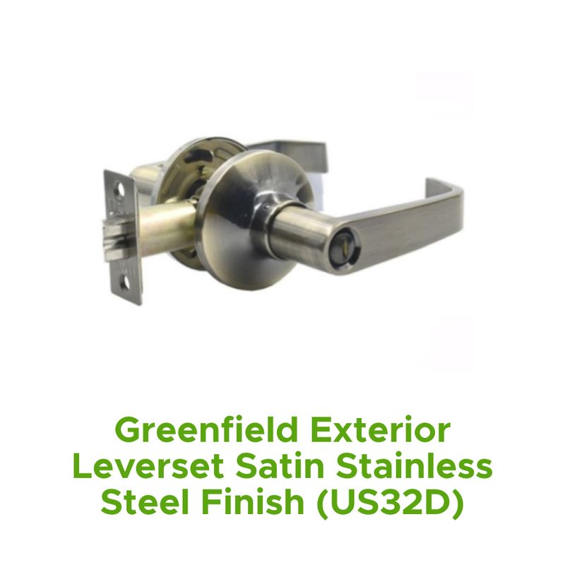 Greenfield Exterior Leverset Satin Stainless Steel Finish (Us32d)