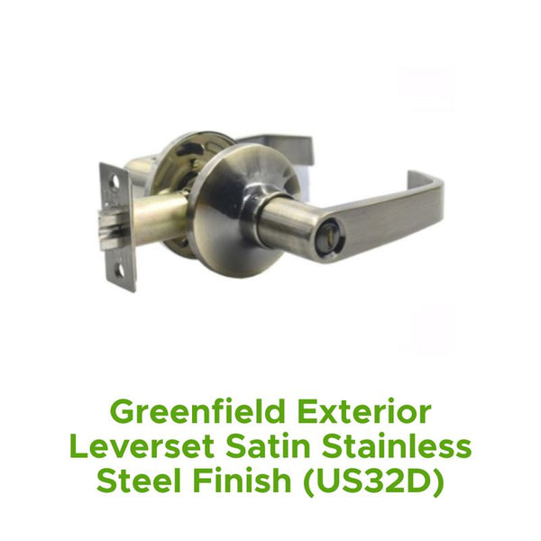 Greenfield Exterior Leverset Satin Stainless Steel Finish (Us32d)