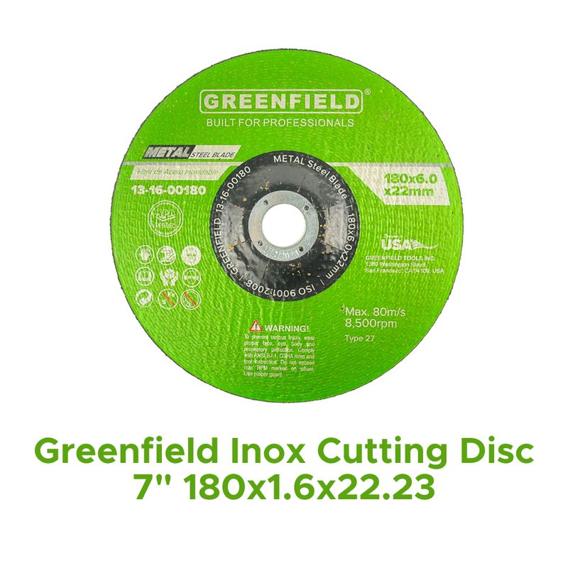 Greenfield Inox Cutting Disc 7" 180x1.6x22.23