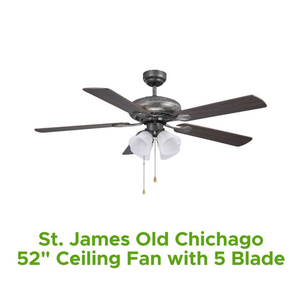 St. James Old Chichago 52" Ceiling Fan W/5 Blade